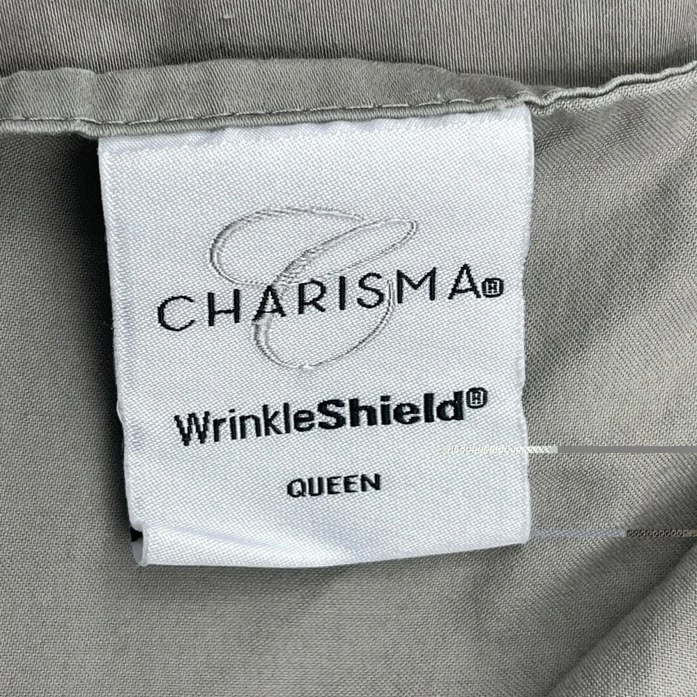 Charisma WrinkleShield Queen Flat Sheet Beige Taupe 100% Cotton